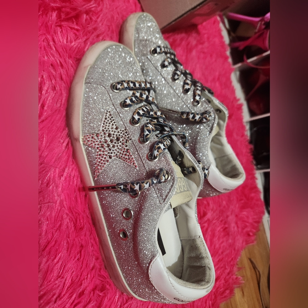 Showstopper Silver Sparkle Golden Goose Sneakers
